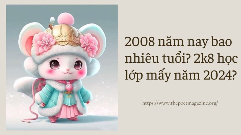 2008 năm nay bao nhiêu tuổi và học lớp 1, 6, 8, 12 năm nào?