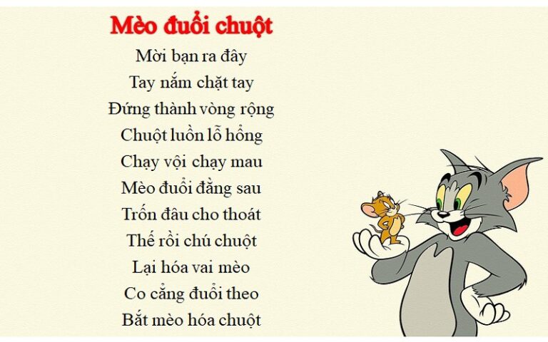 Cách chơi trò Mèo đuổi chuột mầm non - Lời đồng dao