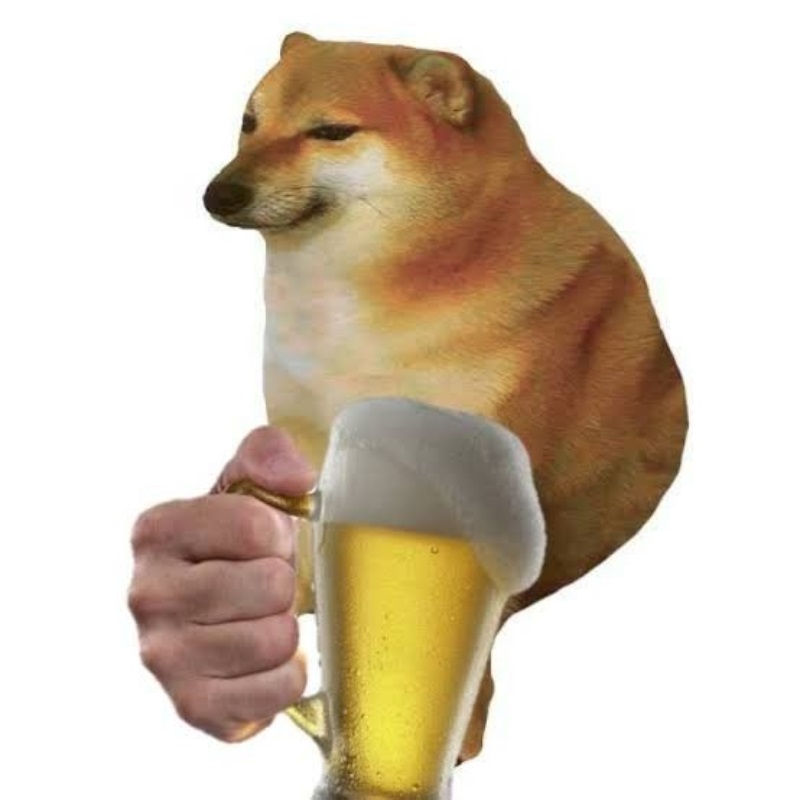 Cheems meme uống bia
