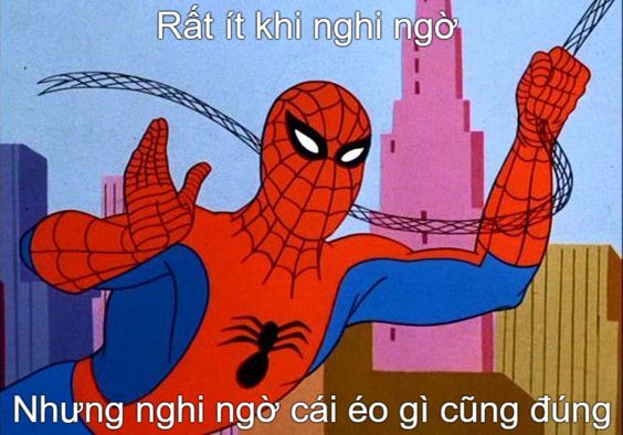 ảnh meme nhện đu dây