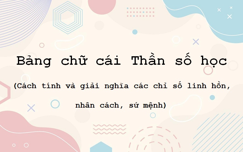 Bảng chữ cái thần số học