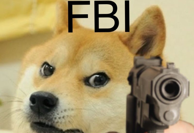 meme chú chó fbi cầm súng