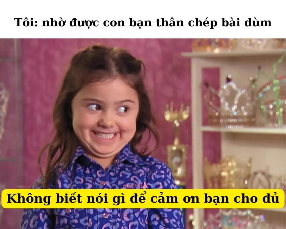 Meme cô bé cảm ơn cute