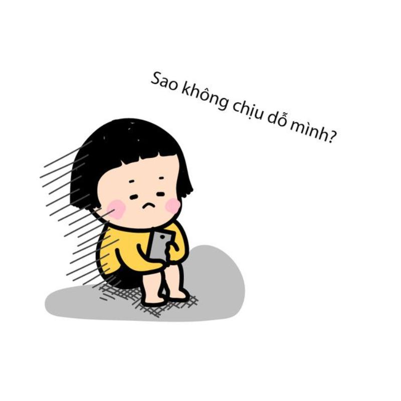 meme dỗi khoanh tay