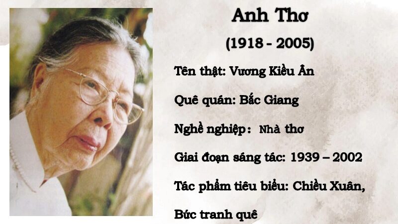 Giới thiệu tác giả Anh Thơ – Tiểu sử, sự nghiệp, phong cách thơ