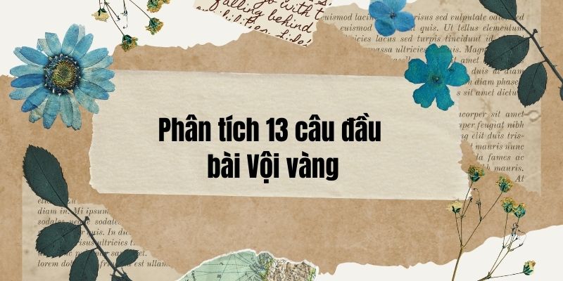 Top 50 phân tích 13 câu đầu bài Vội vàng (hay nhất)