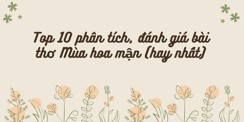 Top 10 phân tích, đánh giá bài thơ Mùa hoa mận (hay nhất)